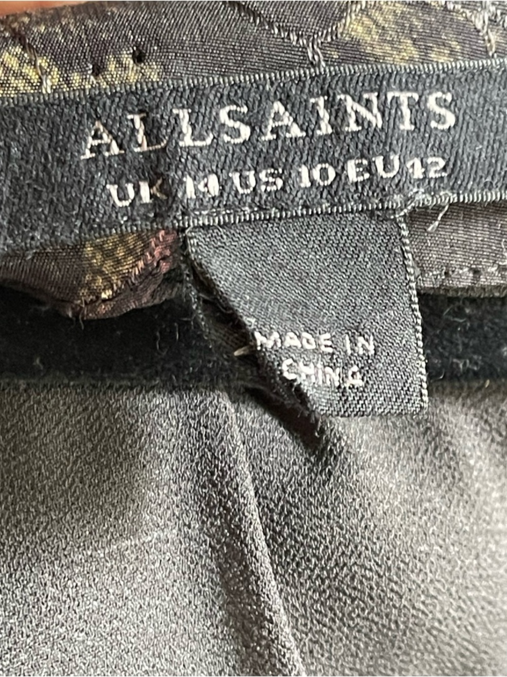 AllSaints Delana Tempest Wrap Slip Dress in deep green with snake- print - Picture 10 of 12